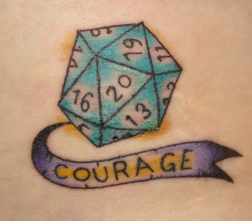 Courage Dice Tattoo