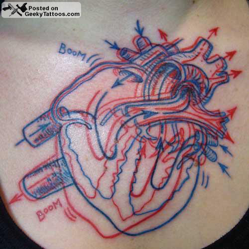 3D Heart Tattoo