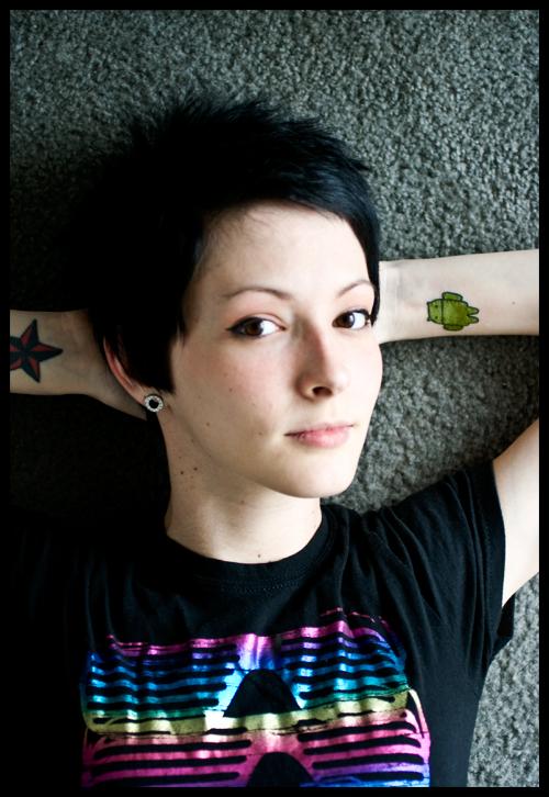 Natalie aka kommodore went out and got a birthday tattoo of the Android 