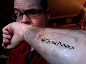 Drew with @GeekyTattoos Twitter Tattoo