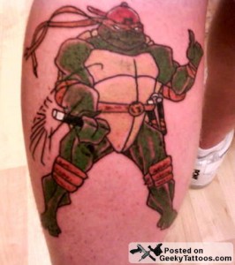 Tattoo of Michelangelo from the Teenage Mutant Ninja Turtles