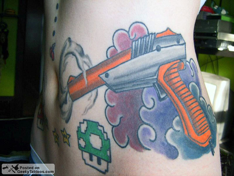 Nintendo Light Zapper Collage Geeky Tattoos
