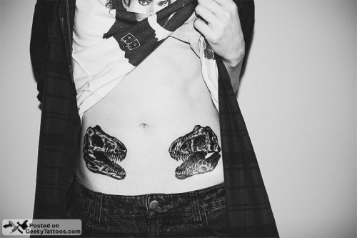 tyrannosaurus rex hip tattoos