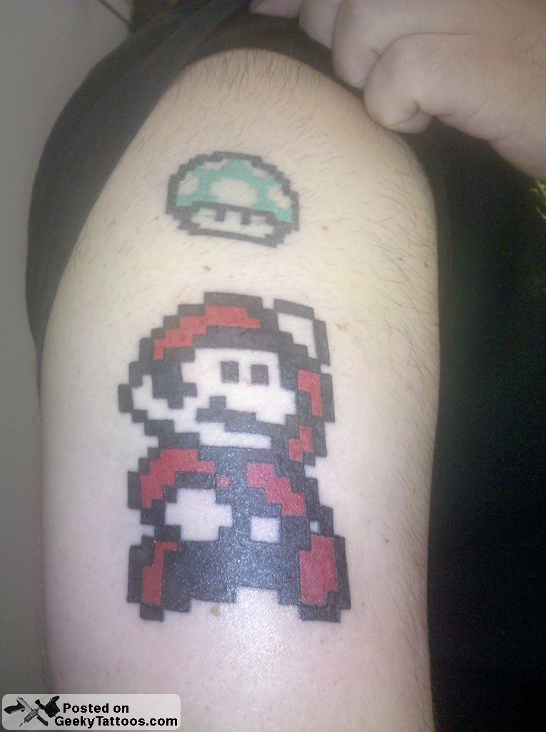 8bit Mario Tattoo