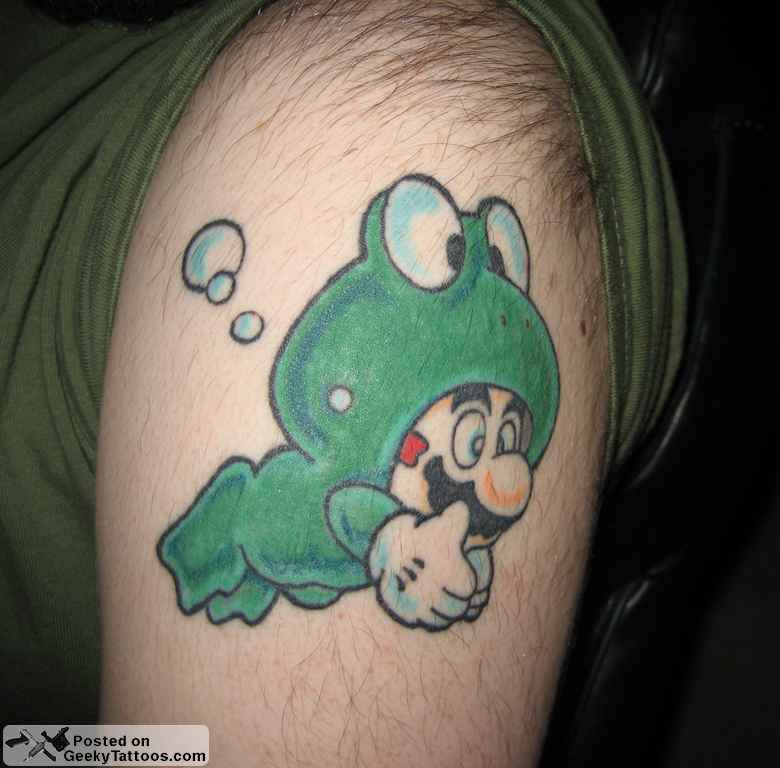 Don also has a tattoo of Frog Mario on his shoulder