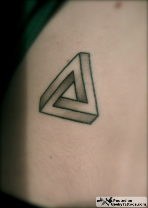 He sent in his simple yet elegantly geeky tattoo of a Penrose triangle